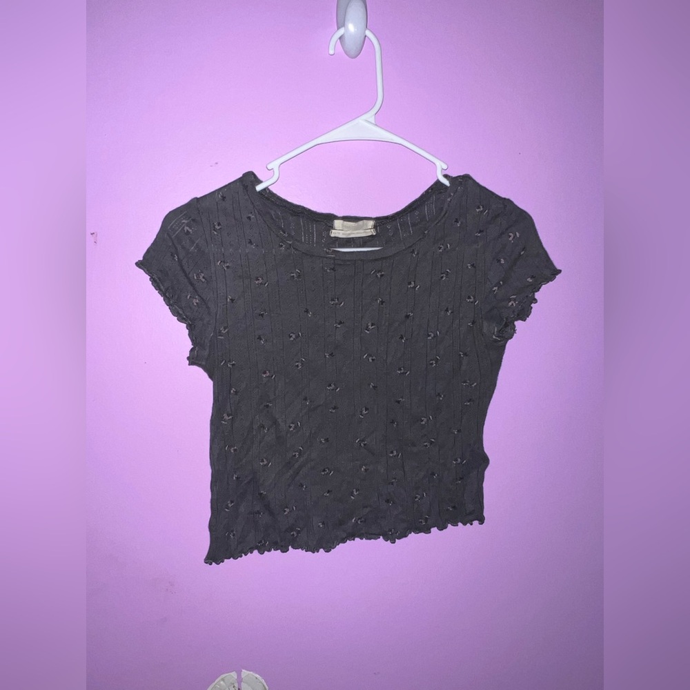 Gray Tee with floral pattern  girls Top